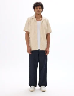 100% katoenen gehaakt shirt - beige