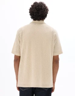 100% katoenen gehaakt shirt - beige