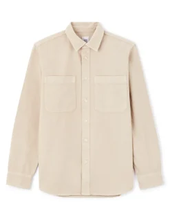 100% katoenen kledingstuk geverfd overhemd - beige