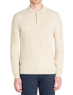 100% katoenen polokraagtrui - beige