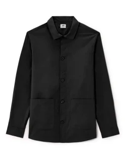 100% katoenen poplin overshirt - zwart