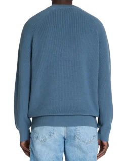 100% katoenen ronde hals trui - blauw