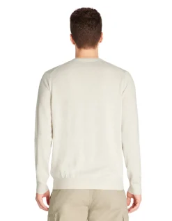 100% katoenen ronde hals trui - lichtbeige