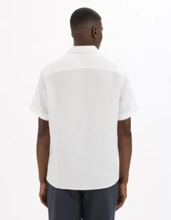 100% linnen hemd regular fit - wit