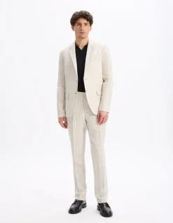 100% linnen slim-fit colbert - natuurlijk