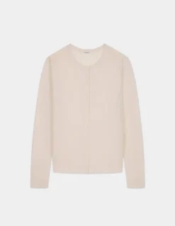 100% merinowol ronde hals vest - ecru