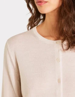 100% merinowol ronde hals vest - ecru