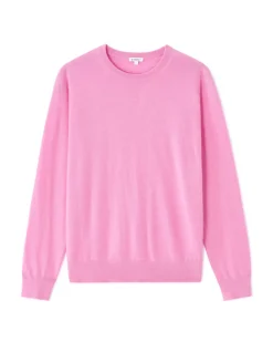 100% merinowol trui met ronde hals - roze