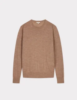 100% merinowol trui met ronde hals - Taupe