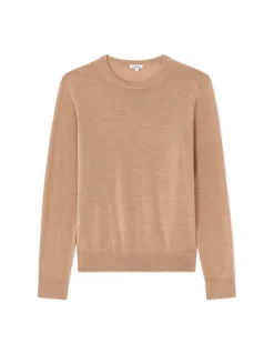 100% merinowollen ronde hals trui - beige