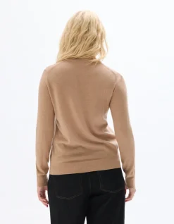 100% merinowollen ronde hals trui - beige