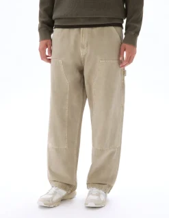 Baggy carpenterbroek 100% katoen - lichtbeige