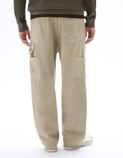 Baggy carpenterbroek 100% katoen - lichtbeige