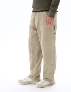 Baggy carpenterbroek 100% katoen - lichtbeige