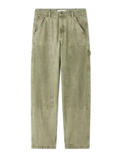 Baggy carpenterbroek 100% katoen - licht kaki