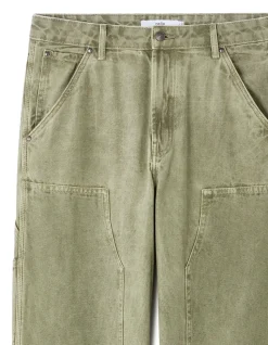 Baggy carpenterbroek 100% katoen - licht kaki