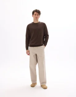 Baggy chino broek 100% katoen - lichtbeige