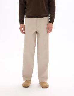 Baggy chino broek 100% katoen - lichtbeige