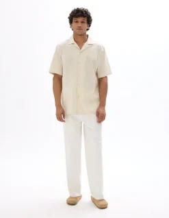 Baggy chino in stretchkatoen - wit