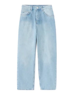 Baggy jeans van 100% katoen - Gebleekt