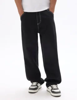 Baggy jeans van 100% katoen - Zwart