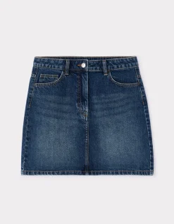 Basic korte denim rok - blauw