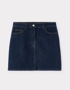 Basic korte denim rok - denim