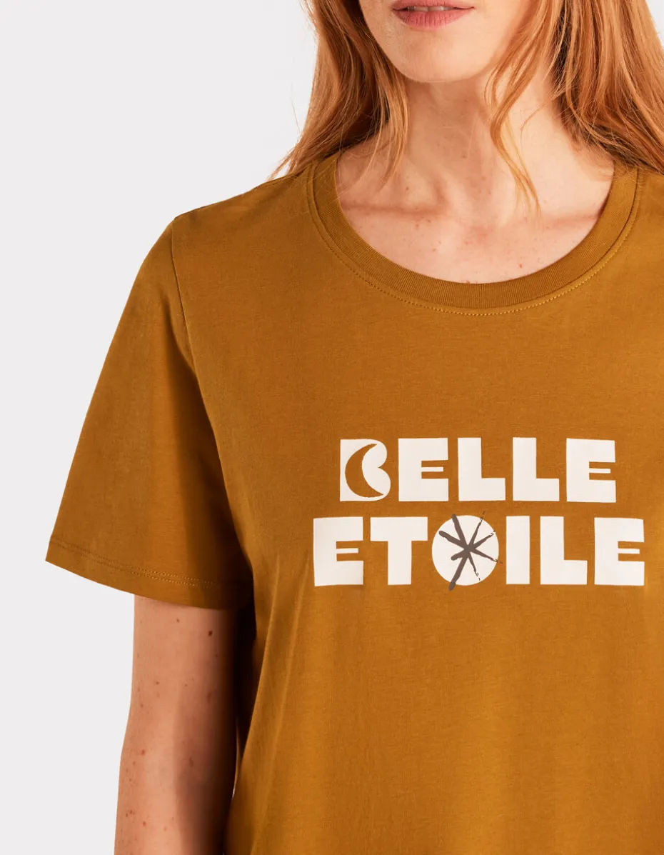 Bedrukt katoenen T-shirt - kaki