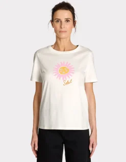 Bedrukt katoenen T-shirt - ecru