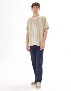 Bedrukte regular fit blouse 100% viscose - beige