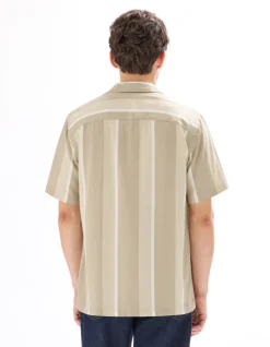 Bedrukte regular fit blouse 100% viscose - beige
