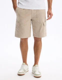 Bermuda 100% katoen stretch - beige
