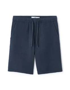 Bermuda 100% katoengauze - marineblauw