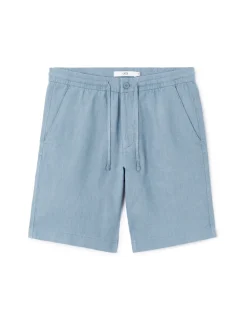 Bermuda 100% lin - blauw