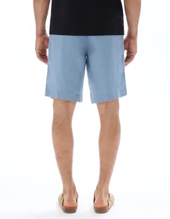 Bermuda 100% lin - blauw