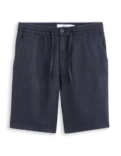 Bermuda 100% linnen - marineblauw