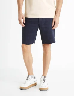 Bermuda 100% linnen - marineblauw