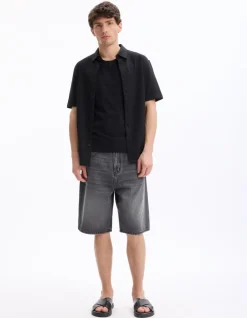 Bermuda baggy en jeans - zwart