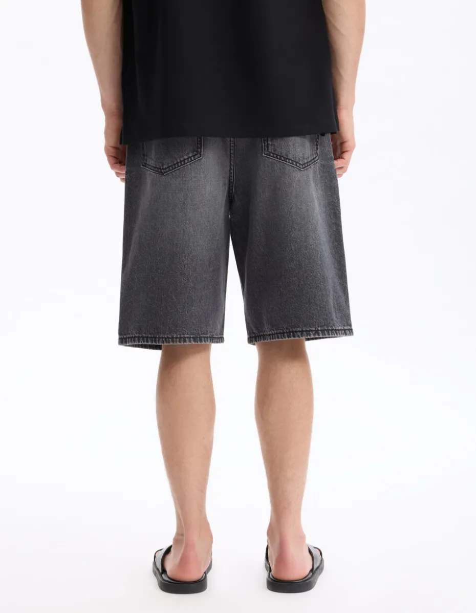 Bermuda baggy en jeans - zwart