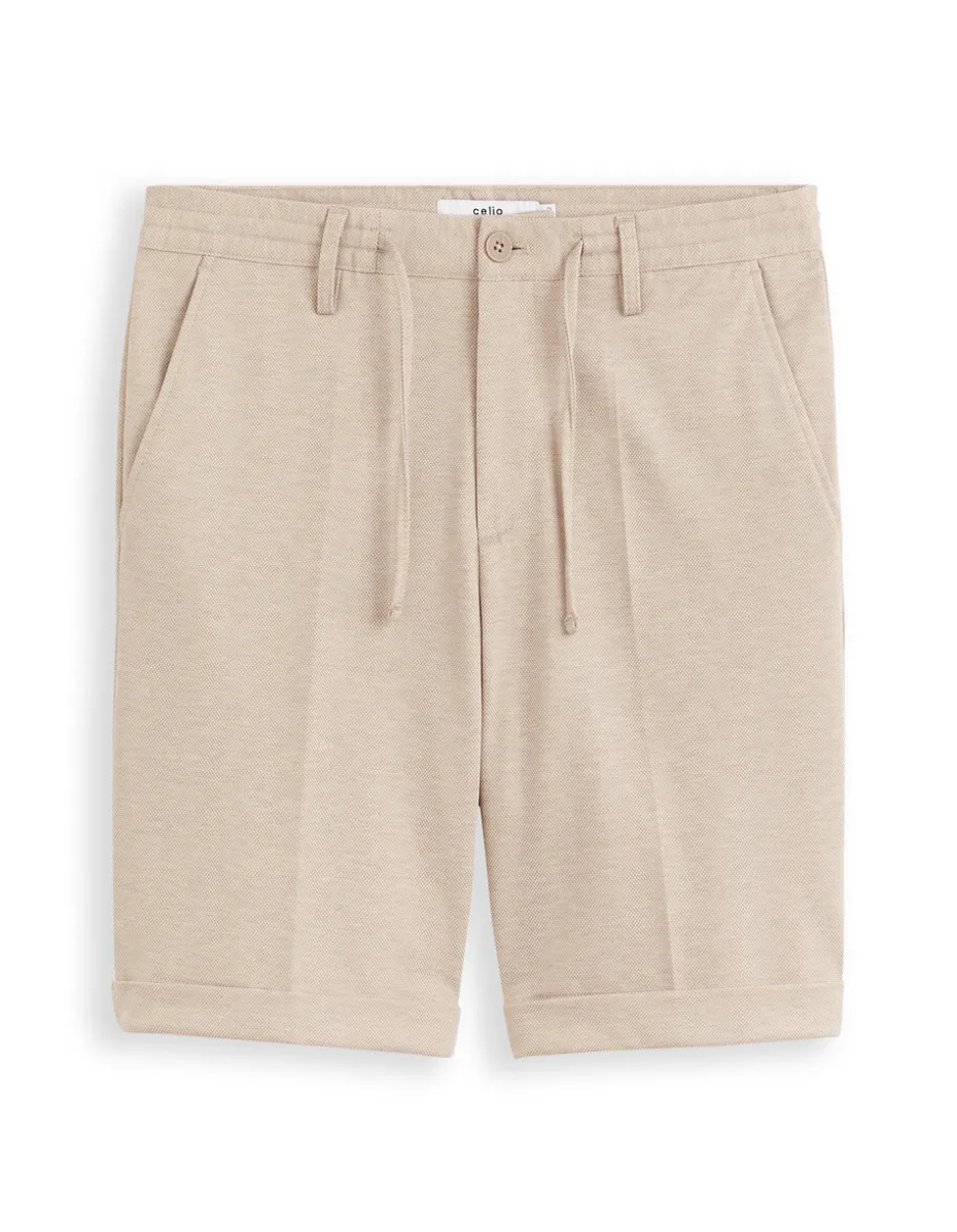 Bermuda in piqué stof - beige