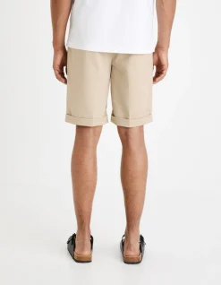 Bermuda in piqué stof - beige
