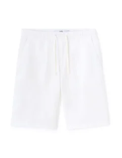Bermudashort 100% mousseline katoen - wit