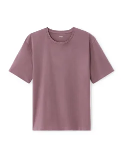 Biologisch katoenen T-shirt met ronde hals - paars