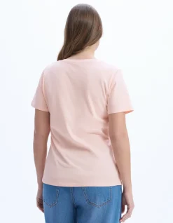 Biologisch katoenen V-hals t-shirt - beige