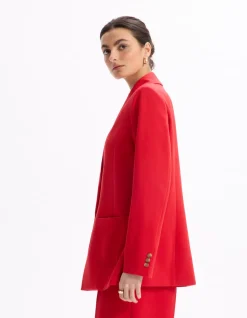 Blazer met opgestikte zakken - rood