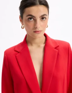 Blazer met opgestikte zakken - rood