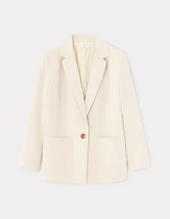 Blazer met opgestikte zakken - beige