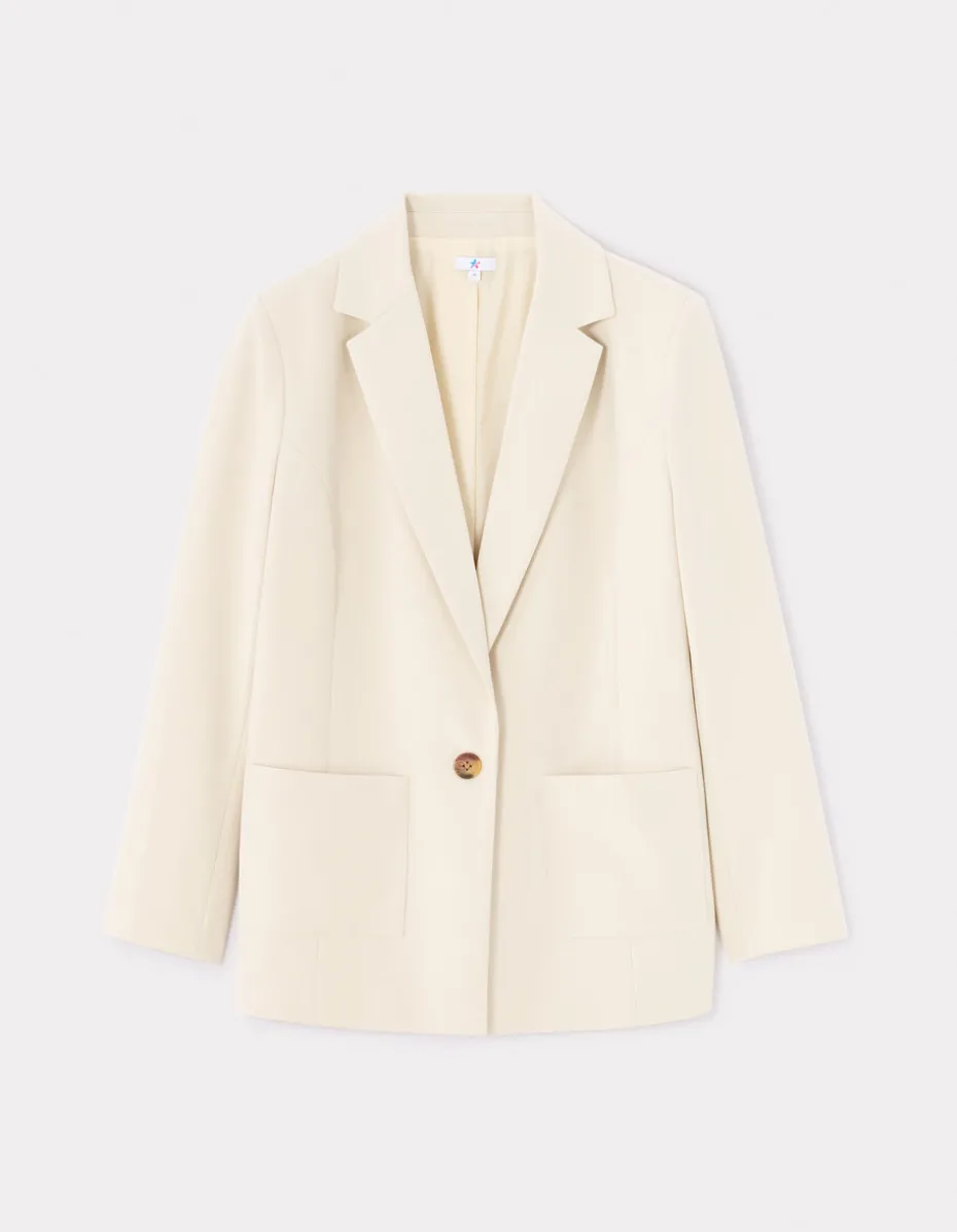 Blazer met opgestikte zakken - beige