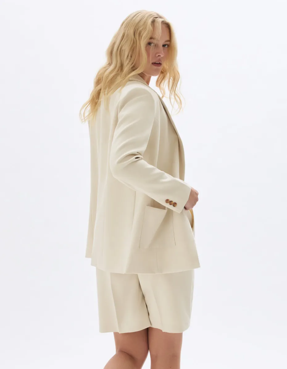 Blazer met opgestikte zakken - beige
