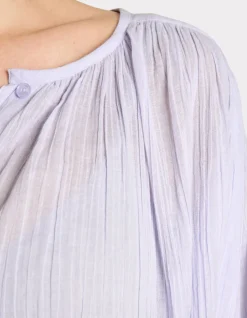 Blouse met ronde hals en knoopjes - paars